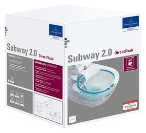 VILLEROY & BOCH SUBWAY 2.0 - pack WC závesné, DirectFlush, SupraFix 3.0, biela Alpin + sedátko slimseat, softclosing 5614R201