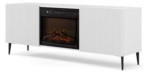 TV skříňka/stolek s elektrickým krbem FPB 2D 170 C Rowanna (bílá)