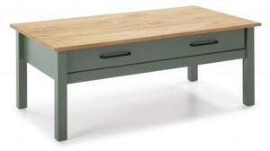 Konferenční stolek Marckeric Miranda zelený (Stolek z masivu + MDF)