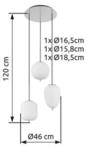 GLOBO 15345-3NO BLACKY I závěsné svítidlo D460mm 3xE14 matný nikl, bílá
