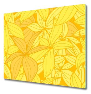 Skleněná krájecí deska Žluté květiny pozadí 60x52 cm