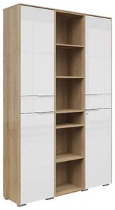 SKŘÍŇ NA ŠANONY, bílá, barvy dubu, 122/199/37 cm Voleo