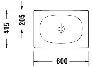 Duravit Viu - Umyvadlová mísa, 60 x 42 cm, Bílá 2358600000