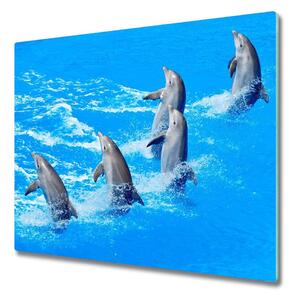Skleněná krájecí deska delfíni 60x52 cm