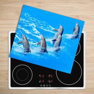 Skleněná krájecí deska delfíni 60x52 cm