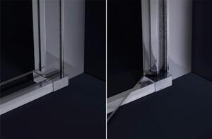 Glass 1989 Soho - Sprchový kout otevíravé dveře nebo kompatibilní s boční stěnou, velikost vaničky 80 cm, profily chromové, čiré sklo, GQG0003T500