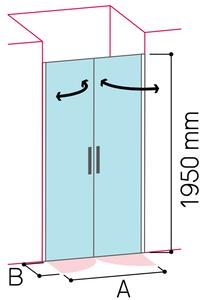 Glass 1989 Soho - Sprchový kout otevíravé dveře nebo kompatibilní s boční stěnou, velikost vaničky 80 cm, profily chromové, čiré sklo, GQG0003T500
