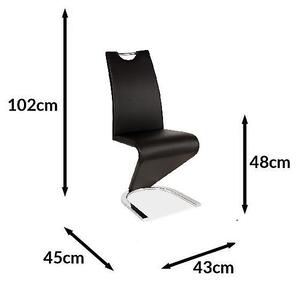 Jídelní židle, H-090, černá ekokůže/chrom