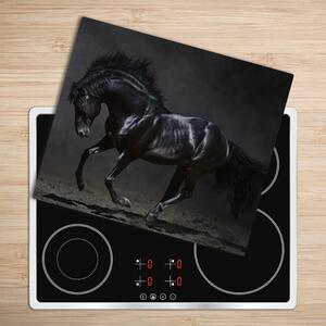 Skleněná krájecí deska Černý kůň 60x52 cm