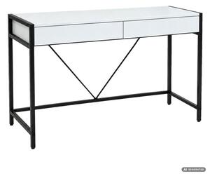 Kancelářský stůl LOFT PURE bílý / černé nohy
