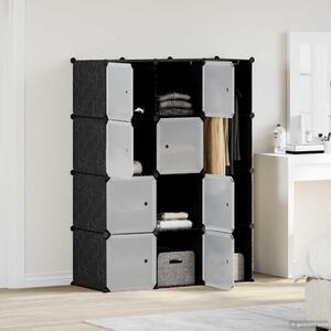 Modulární skříň s 9 přihrádkami 109x36,5x143 cm černobílá 240497