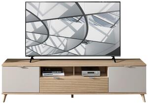 KOMODA POD TELEVIZI, barvy dubu, kašmírová, 210/56/44 cm Stylife