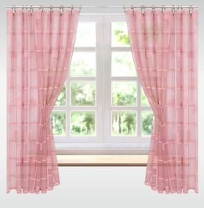 Forbyt Hotová žakárová záclona s řasící stuhou Mirka růžová 300 x 150 cm