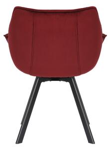 Designová otočná židle Kiara červený samet