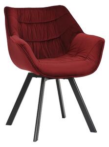 Designová otočná židle Kiara červený samet