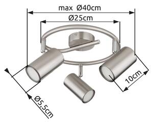 GLOBO 57914-3N ALLVI stropní bodové svítidlo/spot D250mm 3xGU10 matný nikl