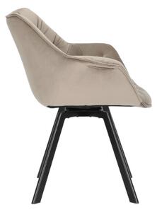 Designová otočná židle Kiara šampaňský samet
