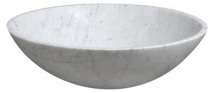SAPHO BLOK kamenné retro umyvadlo na desku Ø 42 cm, bílá carrara mat 2401-42