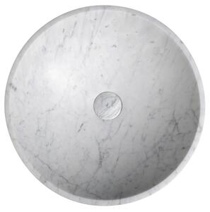 Sapho BLOK kamenné umyvadlo na desku Ø 42 cm, bílá carrara mat