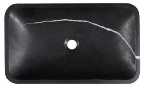 Sapho BLOK kamenné umyvadlo na desku, 60x35 cm, matný černý Marquin