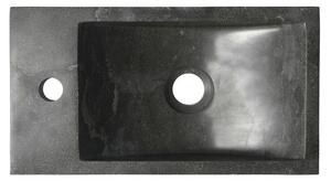 Sapho, BLOK kamenné umyvadlo 40x10x22 cm, otvor vlevo, černý Antracit, 2401-38