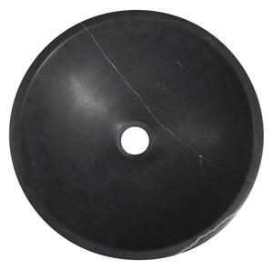 Sapho BLOK kamenné umyvadlo na desku Ø 40 cm, matný černý Marquin
