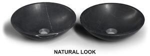 Sapho, BLOK kamenné umyvadlo průměr 40cm, černý Marquin, matný, 2401-35