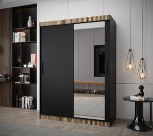 Šatní skříň Abi T2 Premium Barva korpusu: Černá + dub wotan, Rozměr: 150 cm
