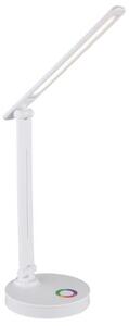 GLOBO 58445W GERALDO stolní svítidlo LED V500mm 5W/538lm 2700+6500+4000K bílá, adaptér, USB kabel, RGB podsvícení