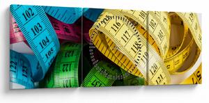 Obraz barevných metrů (s hodinami) (90x30 cm)