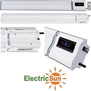 2800W a 1400W ElectricSun bílý infrazářič s termostatem, elektrický ohřívač pro montáž na stěnu a strop, s aplikací Smart Life, 180x15cm
