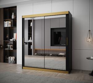 Šatní skříň Abi T3 Premium Barva korpusu: Černá + zlatá, Rozměr: 180 cm