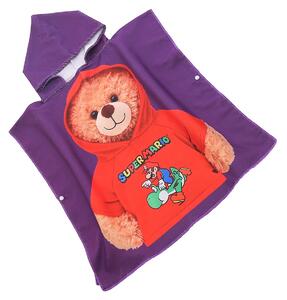 Dětské pončo TEDDY MARIO fialové Rozměr: 60 x 120 cm