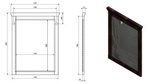 Sapho CROSS zrcadlo v dřevěném rámu 600x800 mm, mahagon, CR011