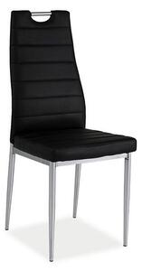 Jídelní židle, H-260, ecokůže černá/chrom