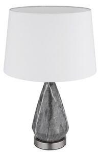 GLOBO 24147W KISA stolní lampa V540mm 1xE27 matný nikl, imitace mramoru, bílá