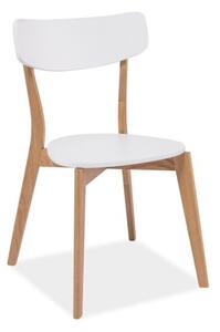Jídelní židle, Maila, bílá/dub