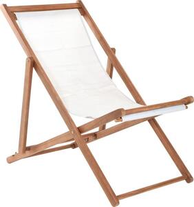 PROGARDEN Lehátko zahradní židle skládací akátové dřevo PORTO bílá KO-VT2200320