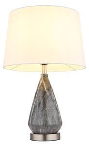 GLOBO 24147W KISA stolní lampa V540mm 1xE27 matný nikl, imitace mramoru, bílá