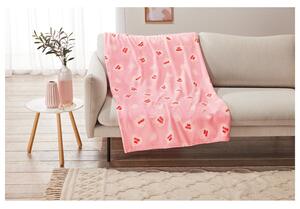 LIVARNO home Hebká deka, 150 x 200 cm (růžová vzorovaná) (100370492001)