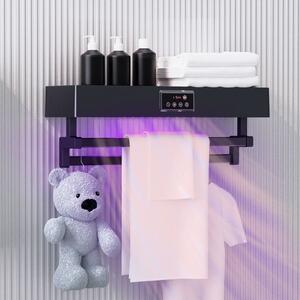 Sušák ručníků s UV sterilizátorem ElectricSun Standard Black, 450 W, do koupelny nebo kuchyně, nástěnný, 60 cm