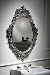Sapho, DESNA oválné zrcadlo ve vyřezávaném rámu, 80x100cm, černá