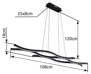 GLOBO 67206H GERONIMO závěsné svítidlo LED 35W/1270lm 3000K matná černá