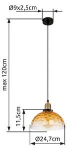 GLOBO 15786H1 SALVY závěsné svítidlo D250mm 1xE27 černá, jantarová