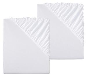 LIVARNO home Sada žerzejových napínacích prostěradel, 90-100 x 200 cm, 2dílná, bílá (800005751)