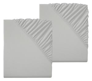 LIVARNO home Sada žerzejových napínacích prostěradel, 90-100 x 200 cm, 2dílná, šedá (800005753)