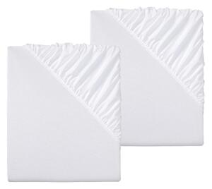 LIVARNO home Sada žerzejových napínacích prostěradel, 90-100 x 200 cm, 2dílná, bílá (800005751)