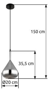 GLOBO 15542 GEEKY závěsné svítidlo D200mm 1xE27 černá, kouřová