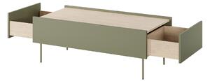 Konferenční stolek Desin 120 cm se zásuvkami - olivová / dub nagano