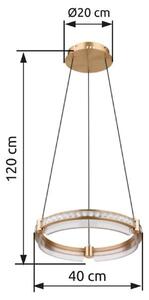 GLOBO 67196-36H BLONDIE závěsné svítidlo D400mm LED 36W/2000lm 2700-6000K zlatá, průhledná, dálkový ovladač